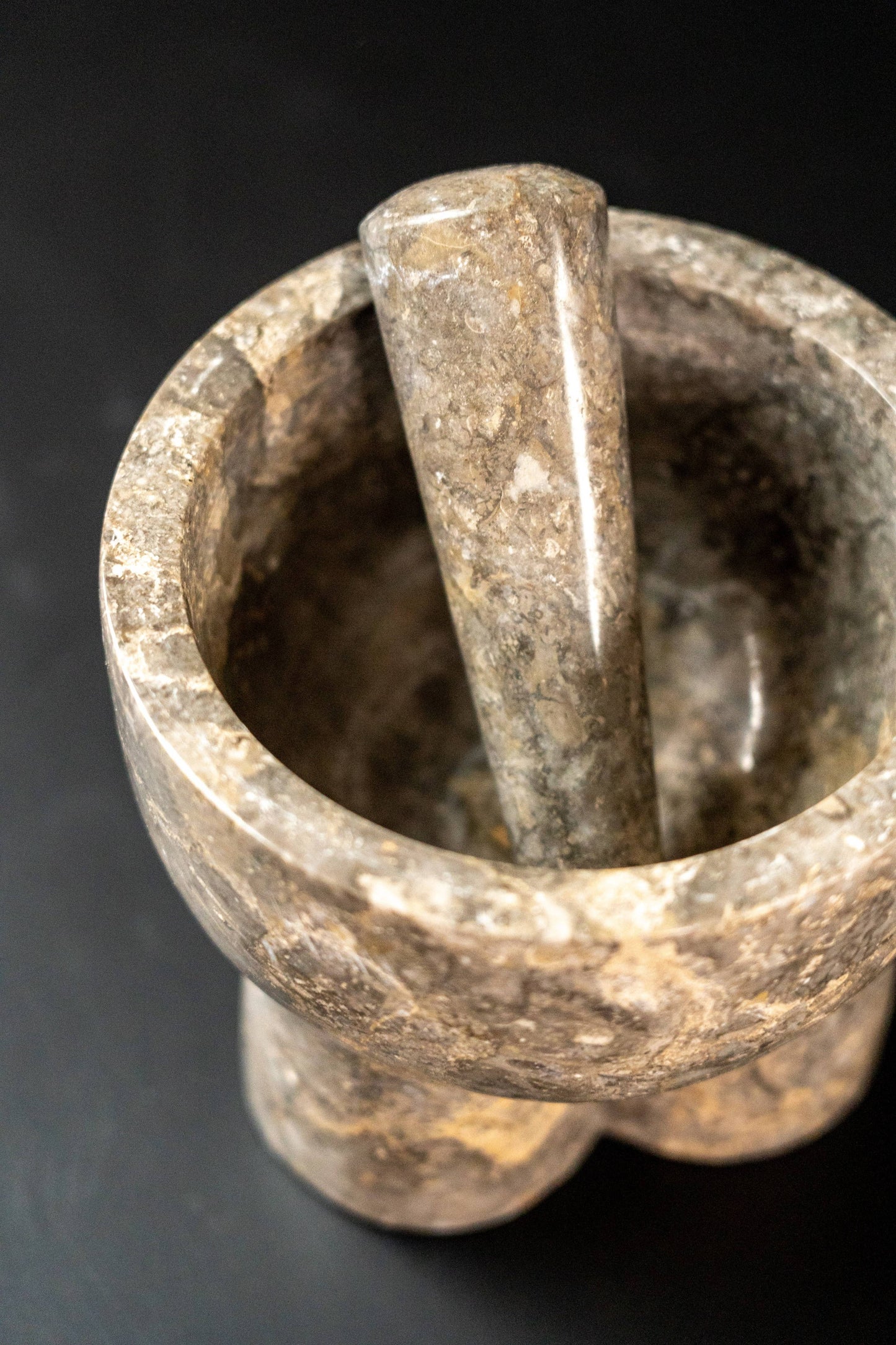 Pilon et mortier en marbre GRIS