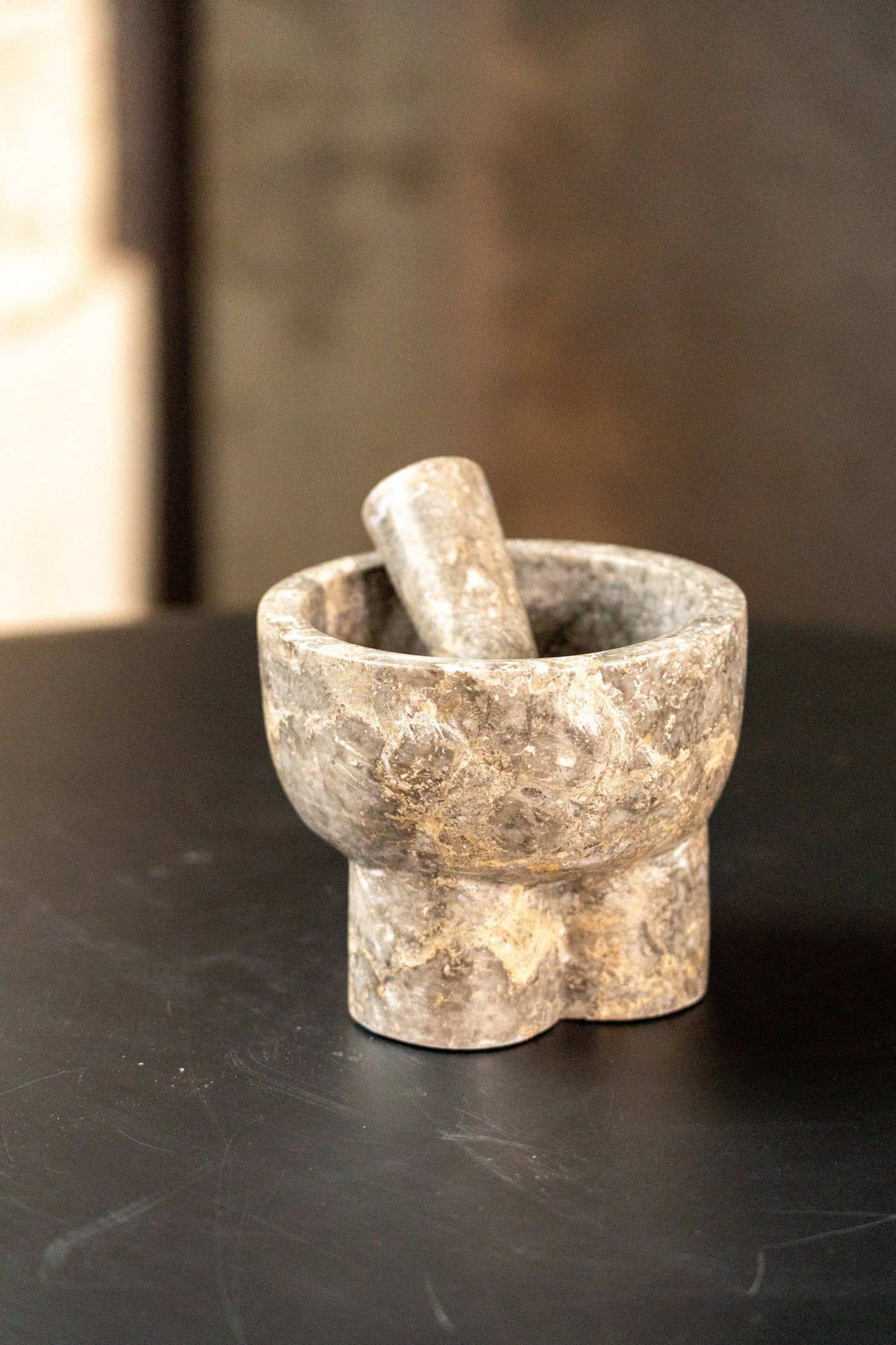 Pilon et mortier en marbre GRIS