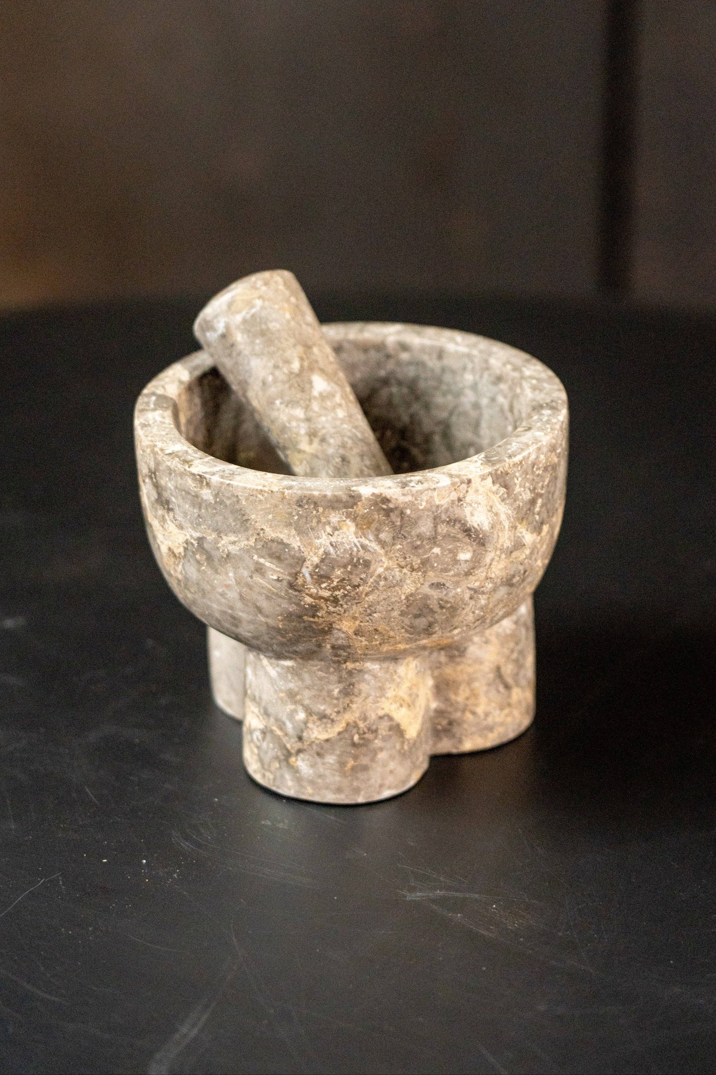 Pilon et mortier en marbre GRIS