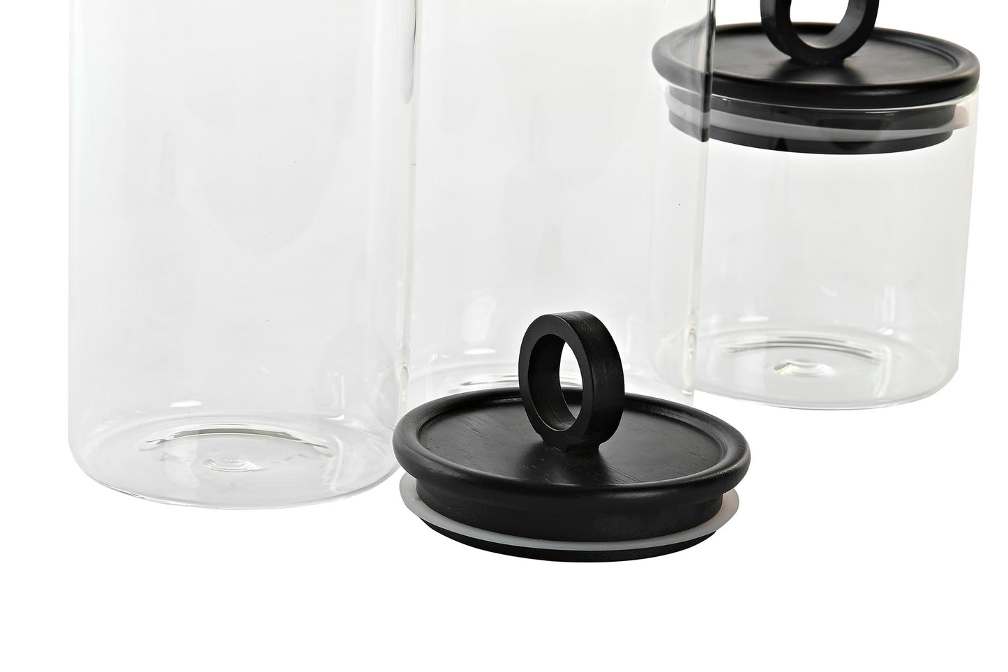 Set de 3 pots en verre