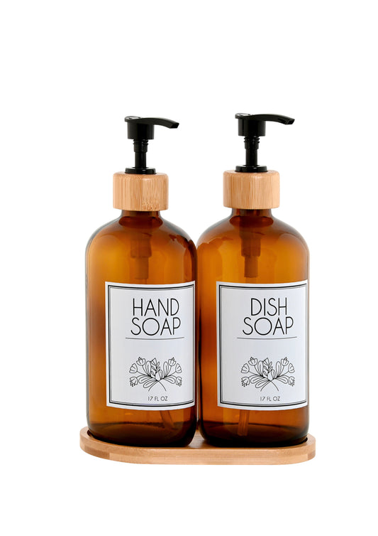 Distributeur en set de savon et liquide vaisselle